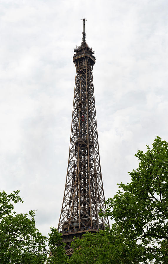 Eiffel Tower Detail I Cloudy Day Paris France Photograph by Sally ...