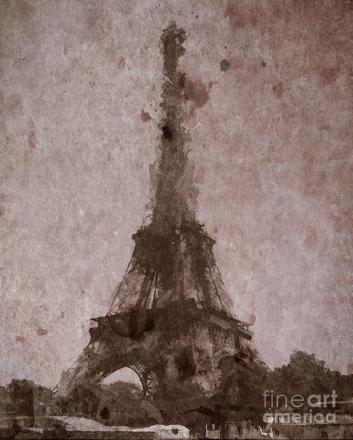 Eiffel Tower Digital Painting Photograph