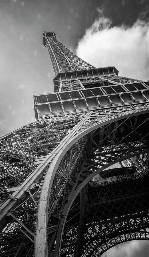 Eiffel Tower From Below II BW Photograph by Joan Carroll