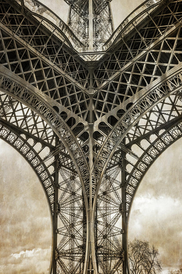 Paris Photograph - Eiffel Tower From Below by Joan Carroll