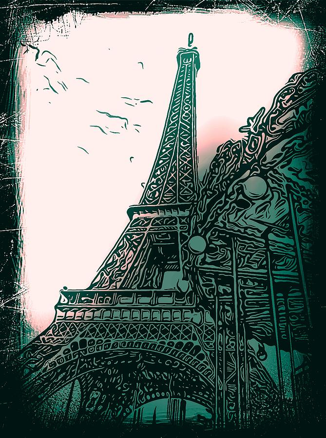 Eiffel Tower Green Photograph