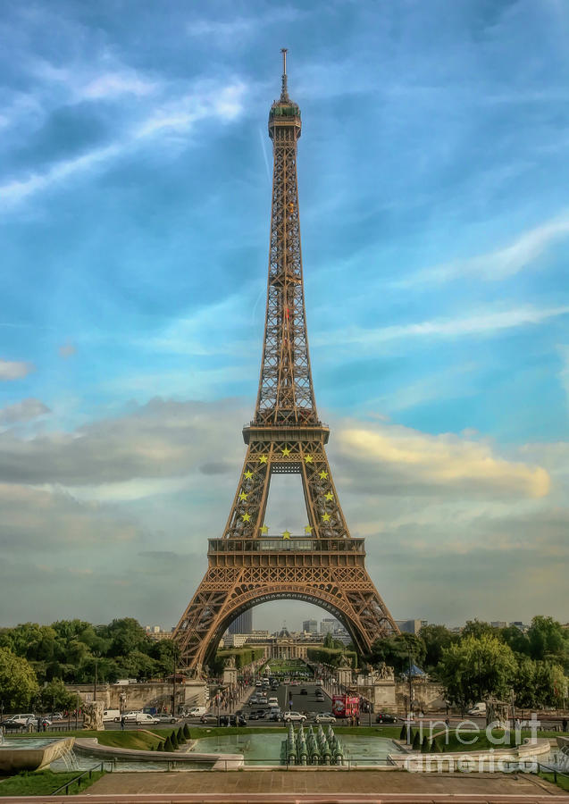 Eiffel Tower II Mixed Digital  Photograph by Chuck Kuhn
