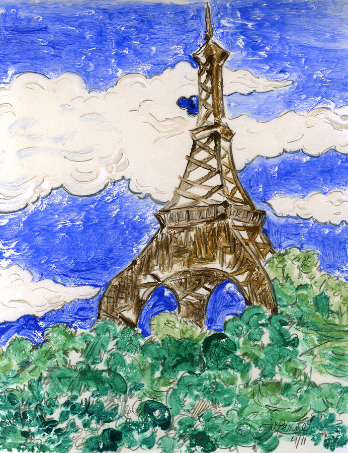 Eiffel Tower Ii Mixed Media By Suzanne Blender Fine Art America