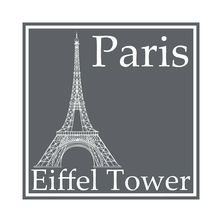 Eiffel Tower Digital Art - Eiffel Tower in Storm Gray by Custom Home Fashions