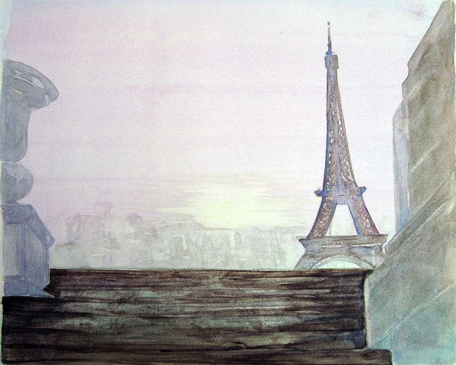 Eiffel Tower Painting by Karen Coggeshall