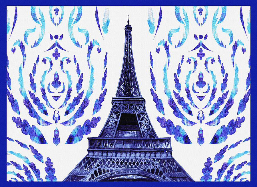 Eiffel Tower Laces II Painting by Irina Sztukowski
