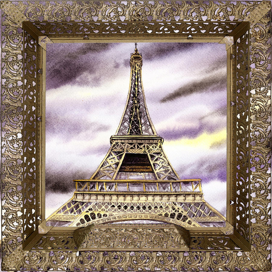 Eiffel Tower Laces IV  Painting by Irina Sztukowski
