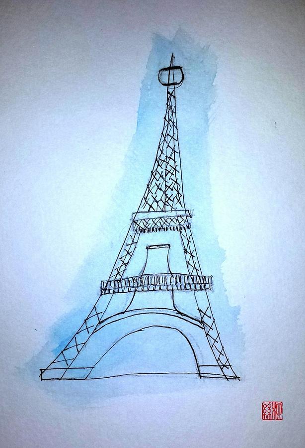 Eiffel Tower Painting by Margaret Welsh Willowsilk