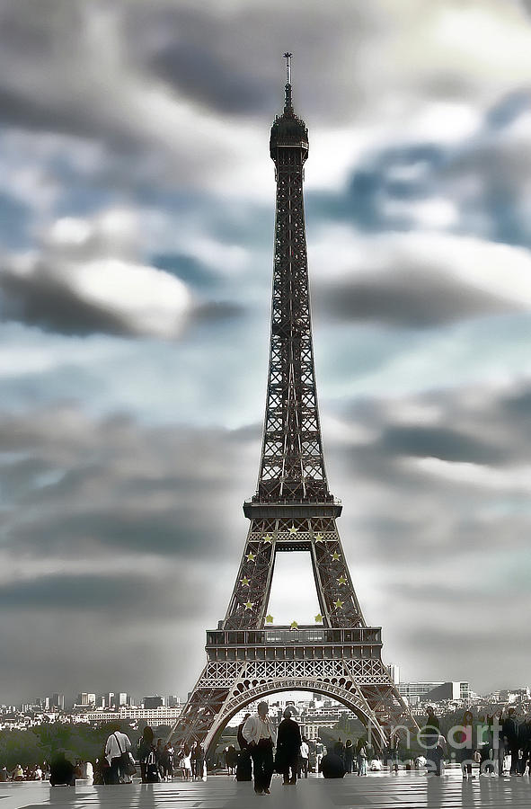 Eiffel Tower Misty Moods  Photograph by Chuck Kuhn