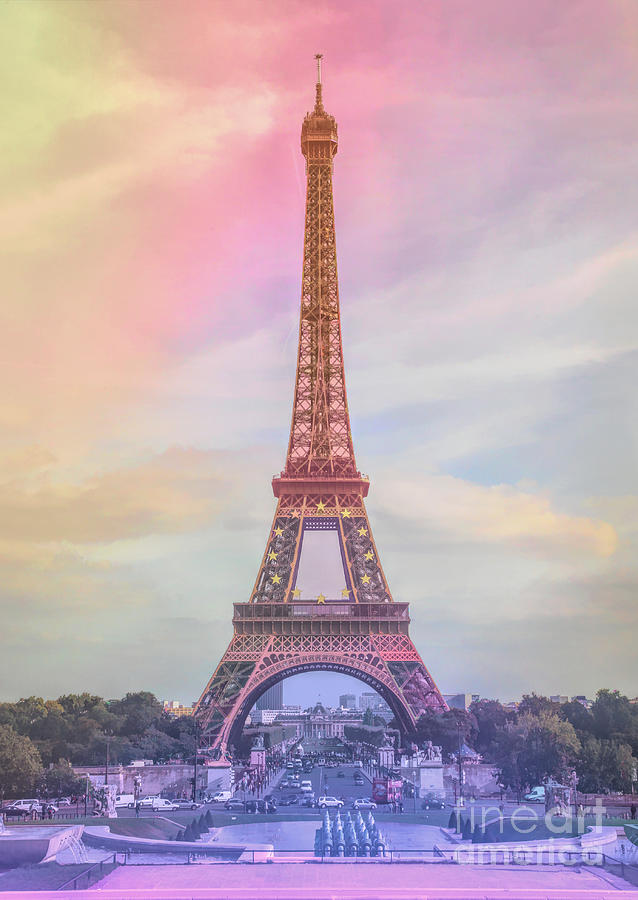 Eiffel Tower Photograph - Eiffel Tower Mixed Colors Bright  by Chuck Kuhn