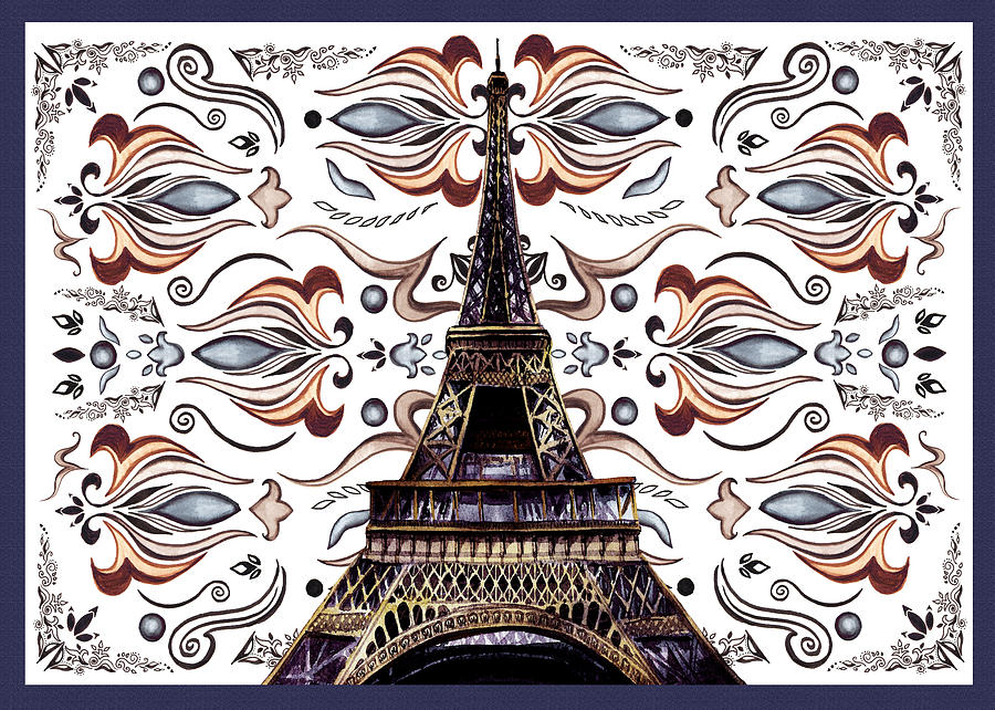 Eiffel Tower Painting - Eiffel Tower Mystic Laces III by Irina Sztukowski