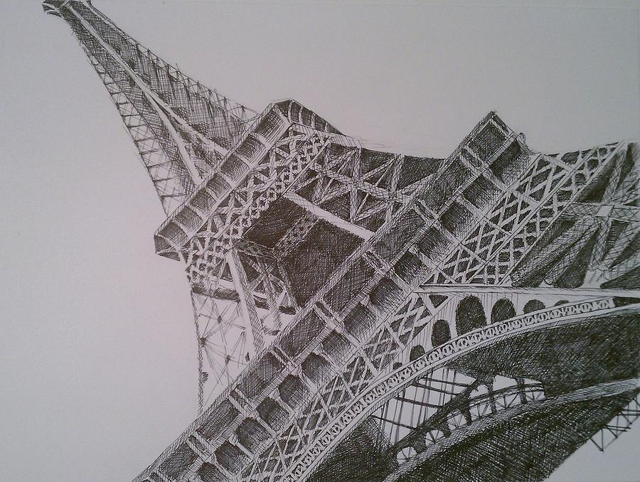 Eiffel Tower Drawing by Nicholas Gratzl