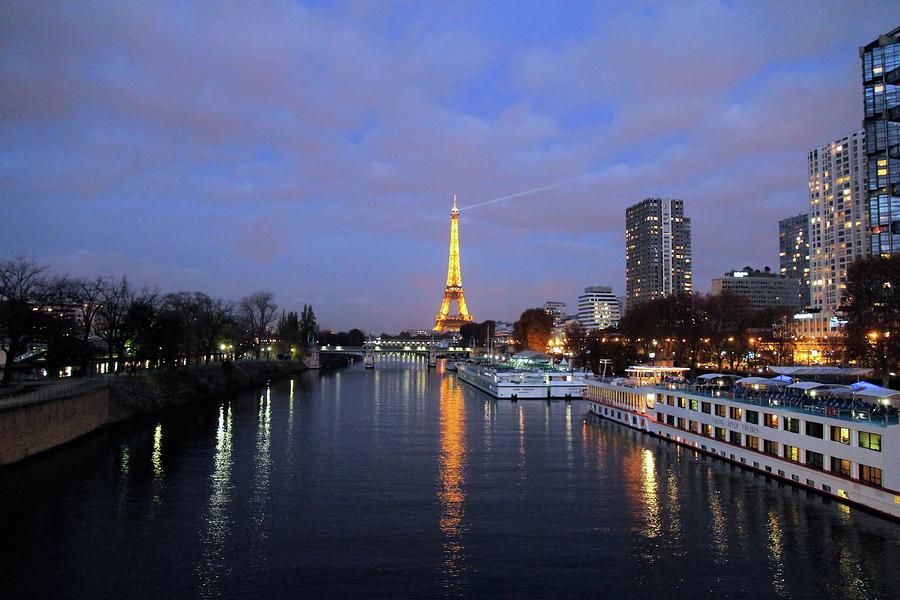 Eiffel Tower Over The Seine Photograph