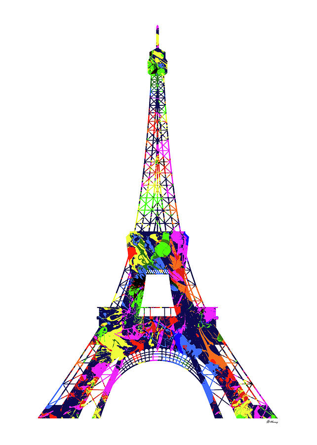 Eiffel Tower Paint Splatter Digital Art by Gregory Murray