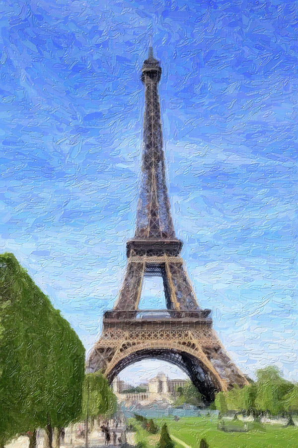 Eiffel Tower- Painted Effect Photograph by Joe Myeress
