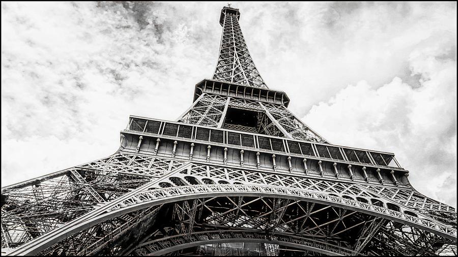 Eiffel Tower, Paris, Black And White Photograph by Jean Francois Gil