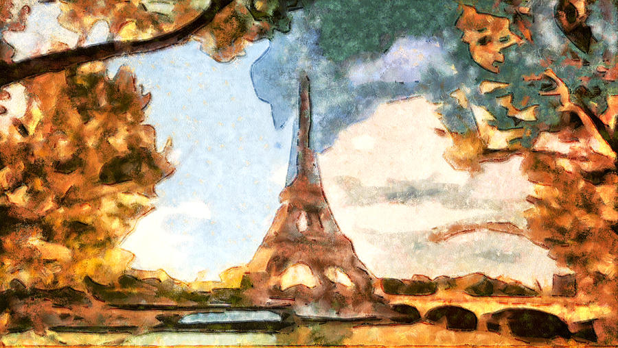Vincent Van Gogh Digital Art - Eiffel Tower - Paris by Galeria Trompiz