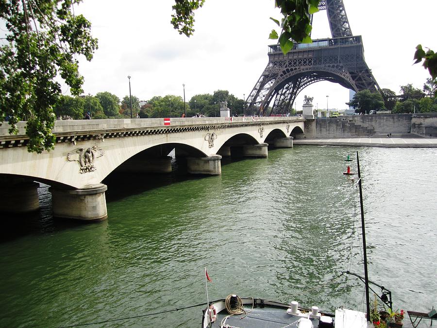 Eiffel Tower Seine River II Paris France Photograph by John Shiron