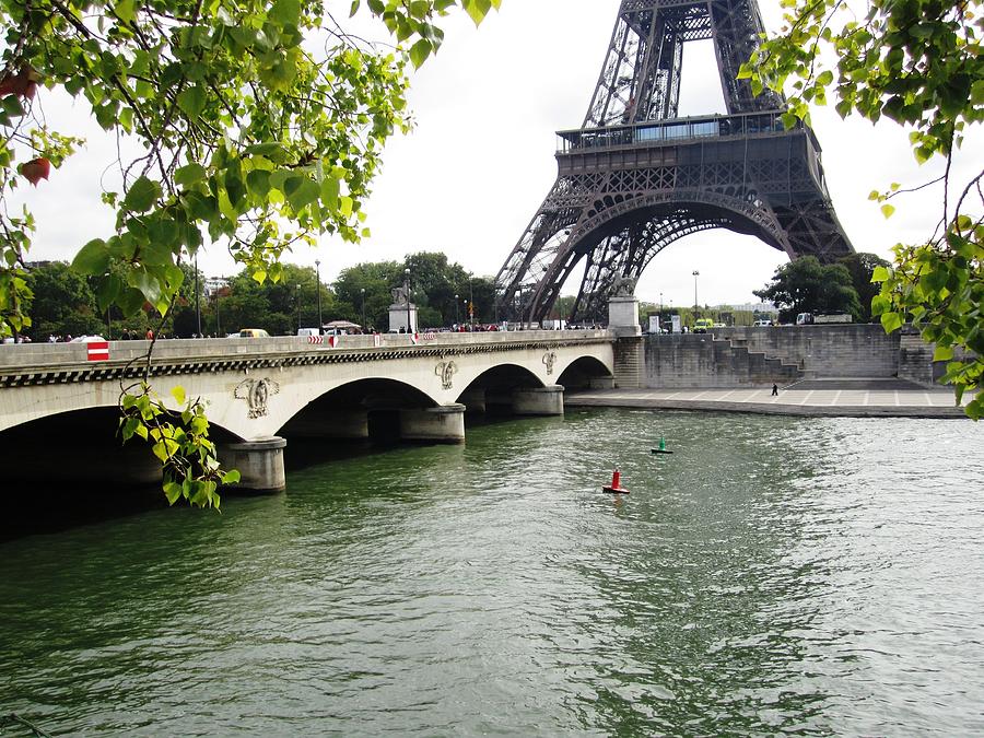 Eiffel Tower Seine River Paris France Photograph by John Shiron