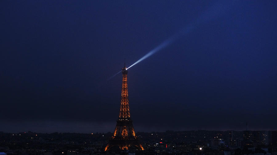 Eiffel Tower Spotlight Paris France 2 Photograph by Lawrence S Richardson Jr