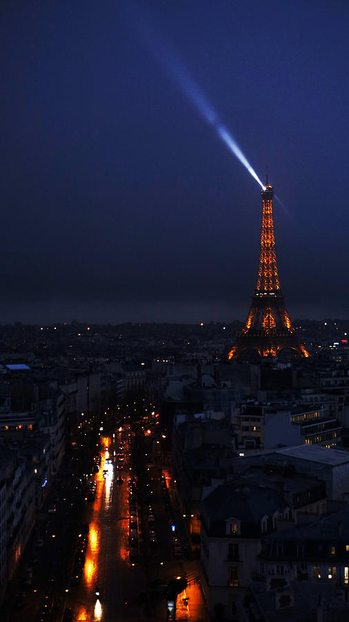 Eiffel Tower Spotlight Paris France Photograph by Lawrence S Richardson Jr