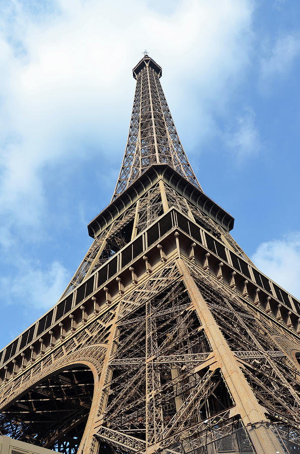 Eiffel Tower Sunlit Corner Perspective Paris France Photograph by Shawn OBrien