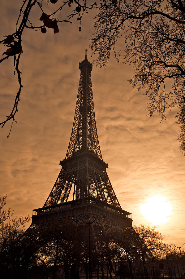 Eiffel Tower Sunset Photograph by Lawrence Boothby
