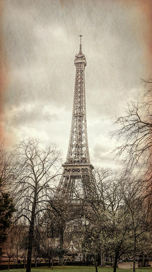 Paris Photograph - Eiffel Tower Through the Trees by Joan Carroll