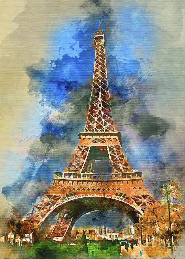 Watercolor Eiffel Tower Illustration