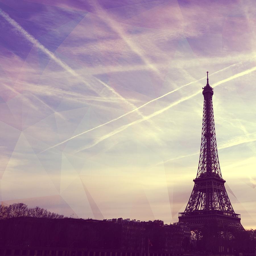 Eiffel Tower Photograph - Eiffel Tower with Geometric Overlay by Aurella FollowMyFrench