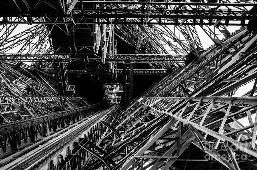Eiffel Tower View of the Elevator Shaft Photograph by M G Whittingham
