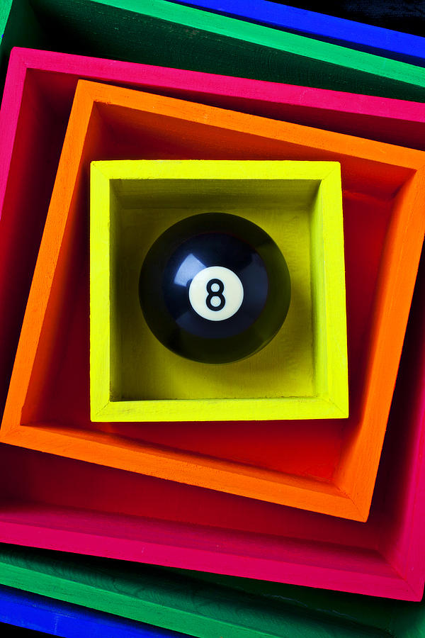 Eight Ball In Box Photograph by Garry Gay