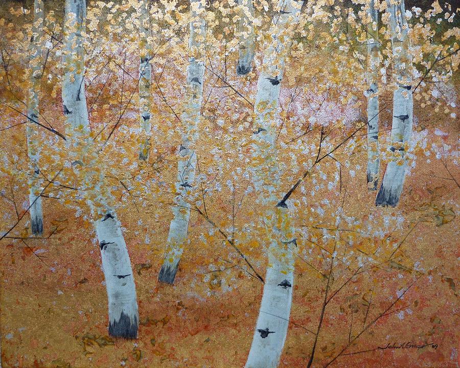 Tree Painting - Eight Birches by John Cmar