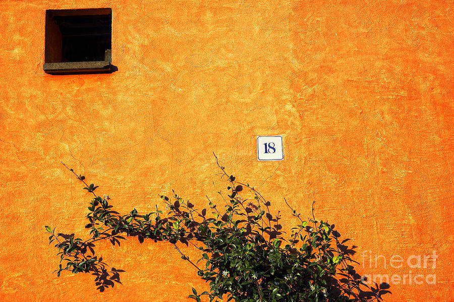 Eighteen on orange wall Photograph by Silvia Ganora
