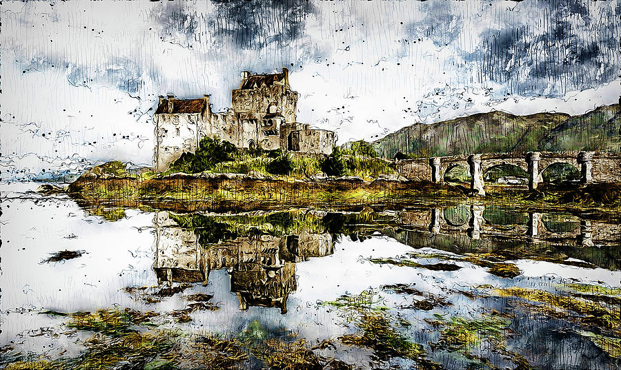 Eilean Donan Castle - 06 Painting by AM FineArtPrints
