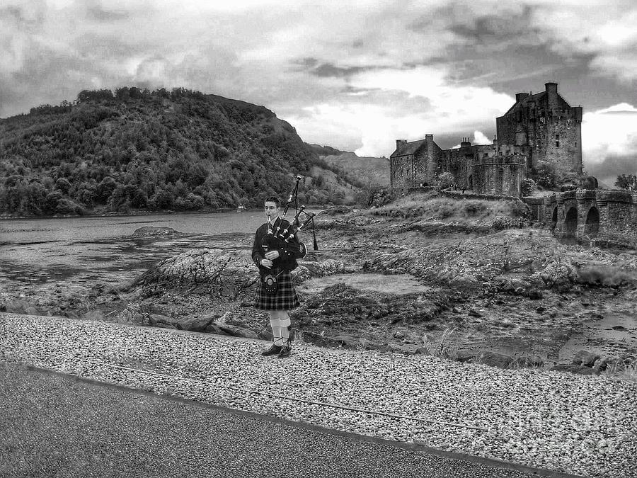 Eilean Donan Castle in Monochrome Photograph by Joan-Violet Stretch