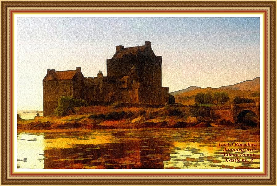 Eilean Donan Castle No. 2 B L A With Decorative Ornate Printed Frame. Painting