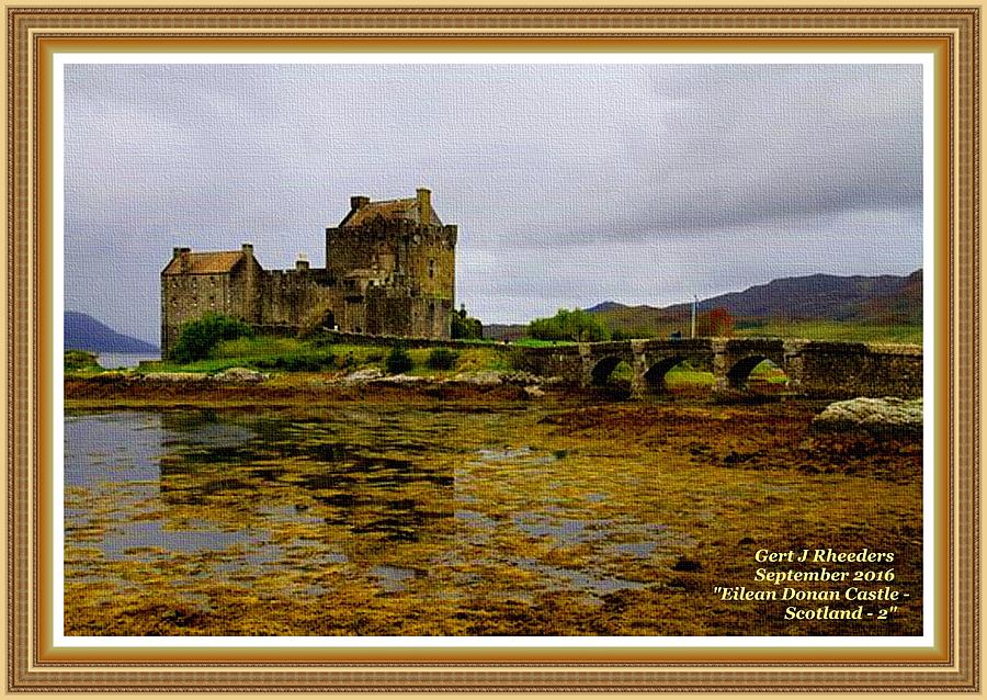 Eilean  Donan Castle - Scotland- 2 L A With Decorative Ornate Printed Frame. Painting