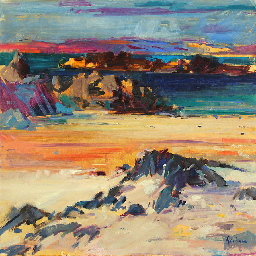 Beach Painting - Eilean Rabach by Peter Graham