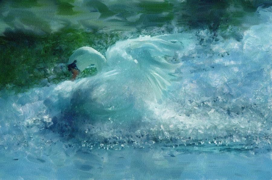 Impressionism Painting - Ein Schwan - The Swan by Georgiana Romanovna
