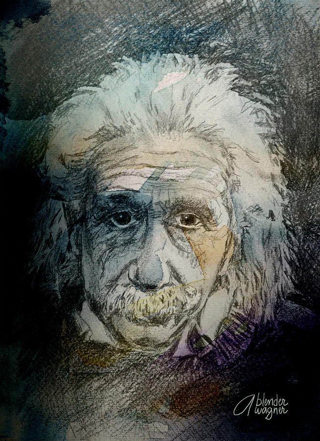 Einstein Mixed Media by Arline Wagner