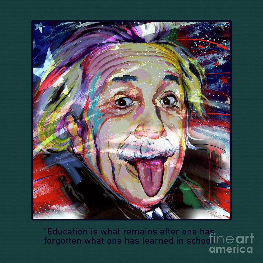 Einstein Quotation 01 Painting by Gull G