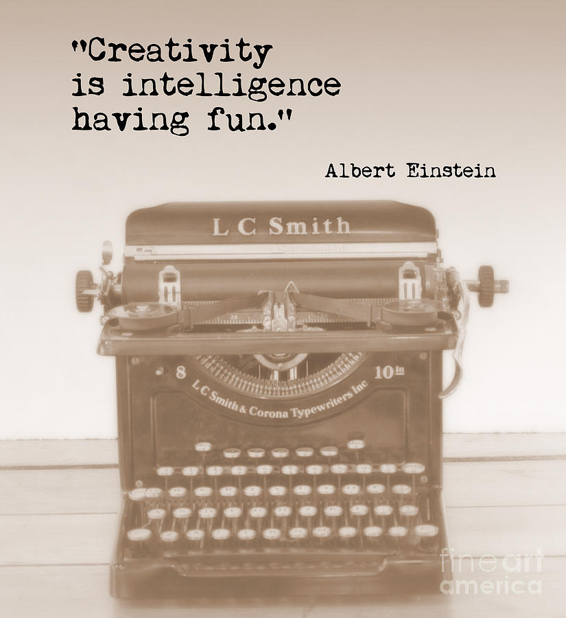 Albert Einstein Digital Art - Einstein Quote Typewriter by David Hinds