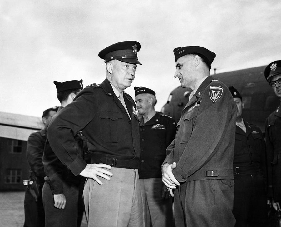 Eisenhower and General Lucius Clay - Berlin - 1945 Photograph by War Is Hell Store