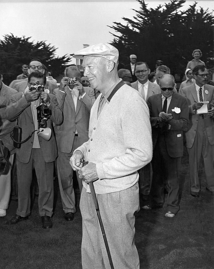 Eisenhower Meets Press Photograph by Underwood Archives