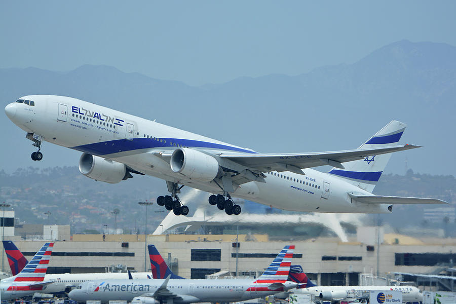 El Al Boeing 777-258ER 4X-ECE Los Angeles International Airport May 3 2016 Photograph by Brian Lockett