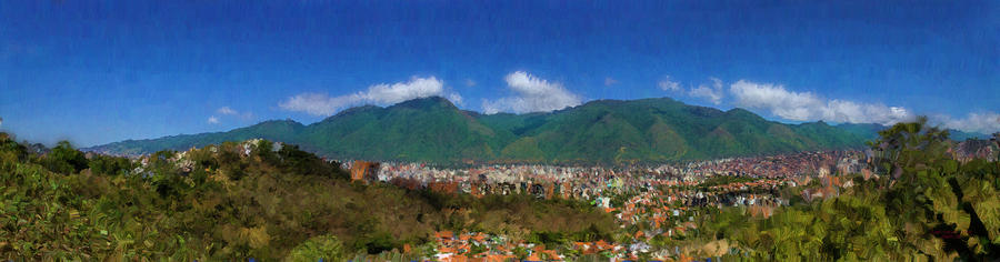 El Avila and Caracas paint Digital Art by Juan Carlos Lopez - Fine Art ...