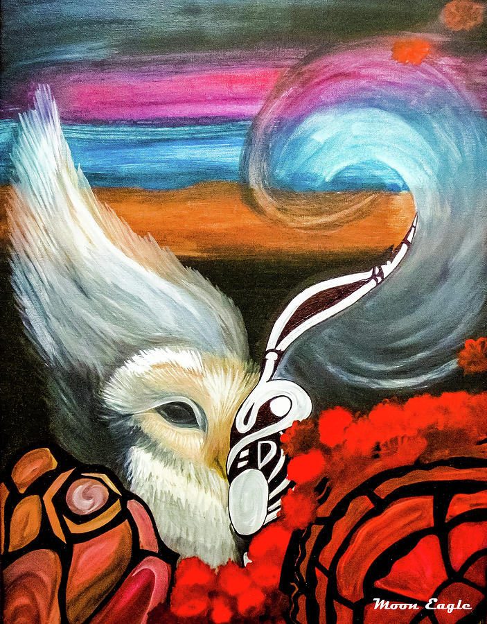 El Bujito Little Spirit Owl Painting