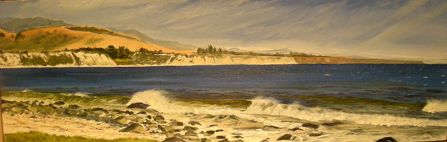 El Capitan Beach Windy Day Painting by Jeffrey Campbell