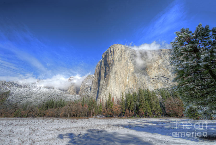 El Capitan Meadow Winter Yosemite National Park II Photograph by Wayne Moran